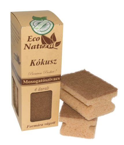 ECO Natural „Kókusz” mosogatószivacs formázott 4db