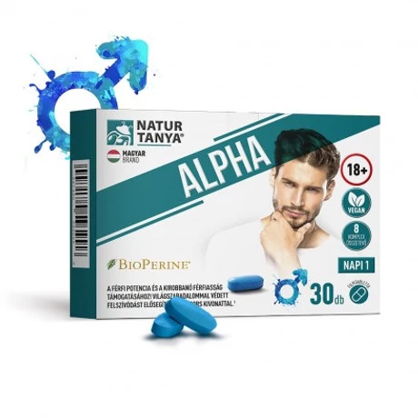 Natur Tanya® - ALPHA - Férfi potencianövelő és energiafokozó! 8 komplex összetevővel, fermentált l-citrullinnal