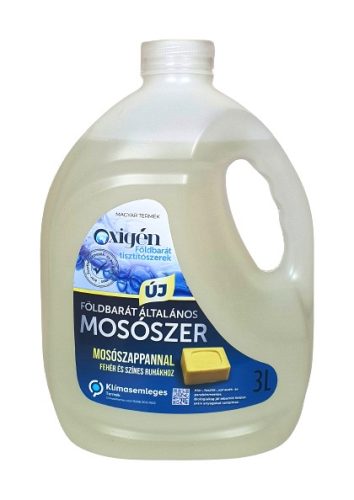 Oxigén Földbarát Mosószer mosószappannal fehér és színes ruhákhoz 3l